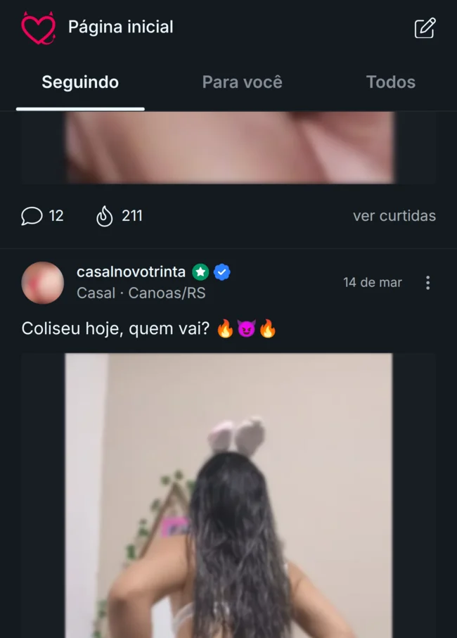 App screenshot Feed
